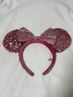 ピンク スパンコール ミニーカチューシャ