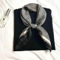 プレゼント　シルバー　レディース スカーフ 大判 巻き方 シルク　アクセント