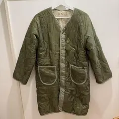 ALPHA キルティングコート リバーシブル ボア カーキ S