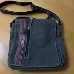 ダークグレー キャンバスショルダーバッグ