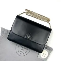 【美品】ディオール　チェーン　ショルダーバッグ　トロッター金具　レザー　ブラックのサムネイル