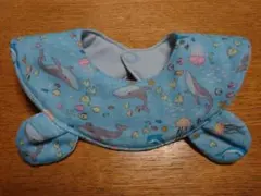 クジラ柄 まん丸スタイ ハンドメイド