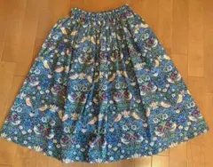 LIBERTY ウィリアム・モリスいちご泥棒　ギャザーロングスカート