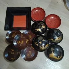 漆器セット 菓子器・椀・茶托