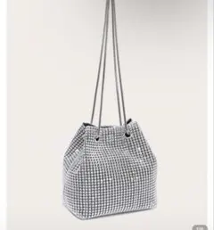 メタリック メッシュ ハンドバッグ シルバー