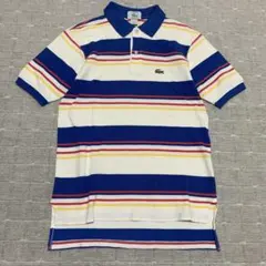 IZOD LACOSTE 半袖ポロシャツ ボーダー 古着 レトロのサムネイル