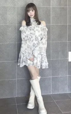 one way 花柄　ボウタイ　アメスリ ワンピース Fサイズのサムネイル
