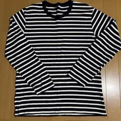 UNIQLO ネイビー/ホワイトストライプ 長袖カットソーM
