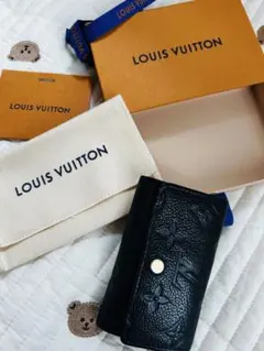 LOUIS VUITTON 黑色皮革鑰匙包