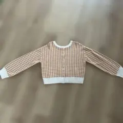 チェック柄長袖ニット