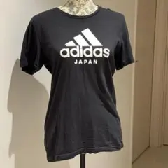 【adidas】レディース黒ロゴTシャツM JAPANロゴ