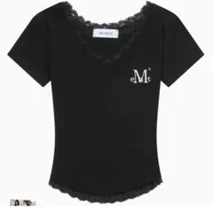 MUCENT レース Vネック 半袖 Tシャツ