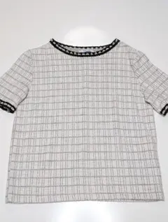 ZARA TRF 半袖 ツイードトップス パール装飾 1枚