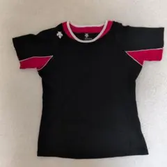 DESCENTE ブラック/レッド バレーボールシャツ