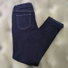 ダークブルー ストレートデニムパンツ