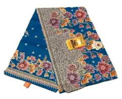 インドネシアバティックプリント ジャワ blue 約114cm×約212cm