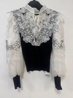 24ss SNIDEL レースカラーニットプルオーバー