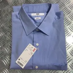 UNIQLO ファインクロスストレッチスリムフィット 長袖シャツ M Blue