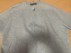 セール　美品　ザラウーマン　ウール混　ライトグレーコートマフラー付き