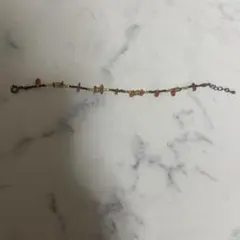ビーズブレスレット レッド グリーン系