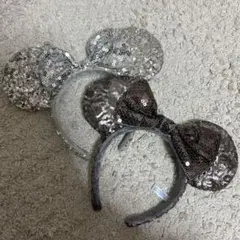 ディズニーカチューシャ シルバー ブラウン スパンコールセット