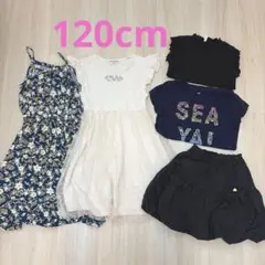 女の子　半袖　ワンピース、Tシャツ、スカート5点セット　120cmのサムネイル