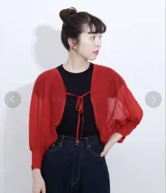 Dot & Stripes CHILD WOMAN ショートボレロ レッドのサムネイル