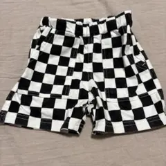 90 黒白チェック柄ショートパンツ