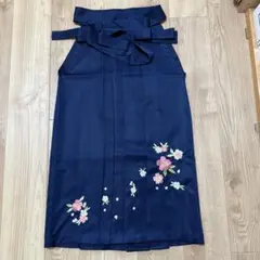 ネイビー 花柄刺繍 袴 ポリエステル