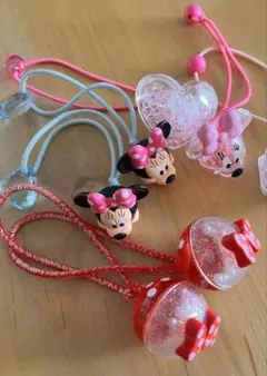 ミニーマウス ヘアゴム 6個セット　ビーズ　ディズニー