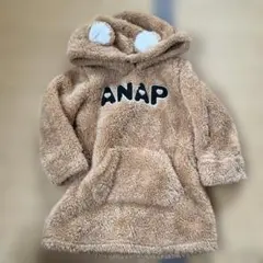 ANAP フリースフードパーカー ベージュ