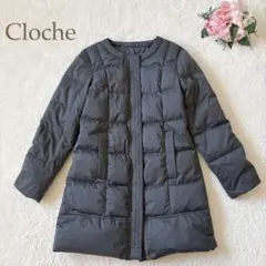 ノーカラーダウンコート