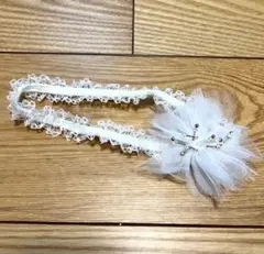 ベビー用 ヘアバンド レース 花飾り