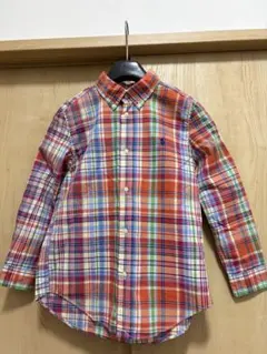 キッズ　Ralph Lauren チェック柄 長袖シャツ　7T(130)