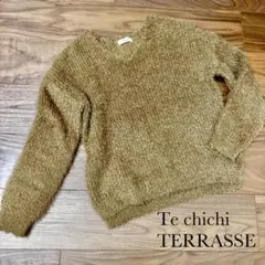 Te chichi TERRASSE ブラウン Vネックニット