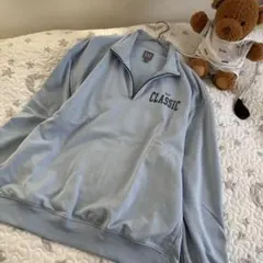 GAP CLASSIC ハーフジップ スウェット　ライトブルー
