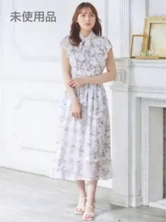 イングINGNI 花柄フリルノースリワンピース