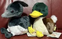 ぺたぺたアヒル隊　たのしいかも　STサイズ　ぬいぐるみ　マスコット　２点セット②