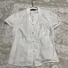 ZARA チャイナボタン ナポレオン風　半袖ブラウス ホワイト　M
