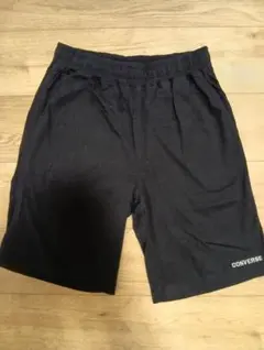 CONVERSE メンズ スウェット ハーフパンツ 黒 L 綿100%のサムネイル