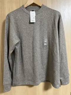 新品未使用タグ付UNIQLOソフトニットフリースクルーネックＴ　Ｌサイズベージュ