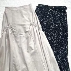 即決価格！2点セット！ロングスカート　フレア　ギャザー　ドロスト　マーメイド