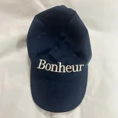 coca フェイクスウェードロゴキャップ Bonheur 刺繍　ネイビーキャップのサムネイル