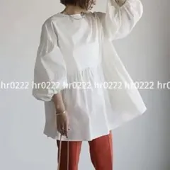 前後2wayバルーンスリーブペプラムブラウス★チュニック ワンピース