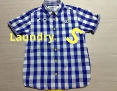 Laundry 青白ギンガムチェックのメンズシャツ　　S