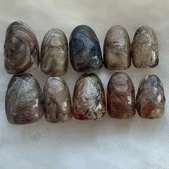 現品販売　No.21 鉱石ネイル　ネイルチップ　ニュアンス　個性派　クラシック