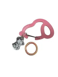 A152 スヌーピー　キーホルダー　キーリング　カラビナ　ピンク　チャーム付き