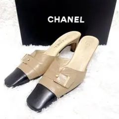 ピピマロ様専用CHANEL レザー サンダル オープントゥ パンプス 38.5