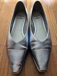 Odette e Odile ブルーシルバー フラットパンプス 24.5cmのサムネイル