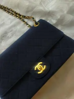 革底 ☓ コットン CHANEL マトラッセ コットンジャージ ネイビー 